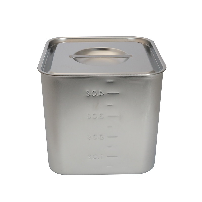 HACCP】【NSF】18-8 深型角キッチンポット 目盛付 3.6L SH-4215D