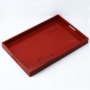 根来塗尺五長手盆｜漆器の島安【うるわしうるし】根来塗、食器