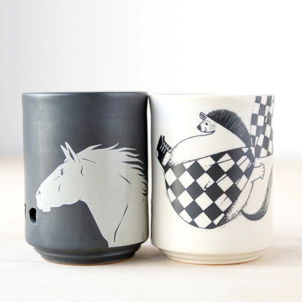 大堀相馬焼 松永窯 KACHI-UMA 選べるペアセット 二重湯呑み | すべての