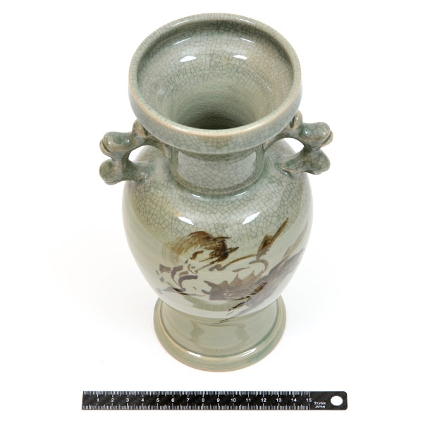 大堀相馬焼 松永窯 耳付き花瓶(中) | カテゴリーで探す,インテリア