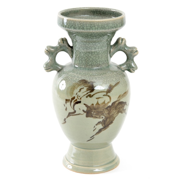 大堀相馬焼 松永窯 耳付き花瓶(中) | カテゴリーで探す,インテリア