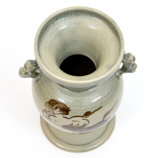 大堀相馬焼 松永窯 耳付き花瓶(大) | カテゴリーで探す,インテリア