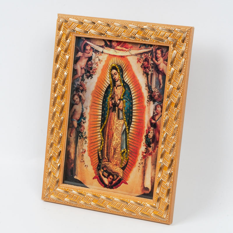 聖母マリア 壁掛け額絵 木製フレーム｜インテリア雑貨のブラジル通販 SORTE