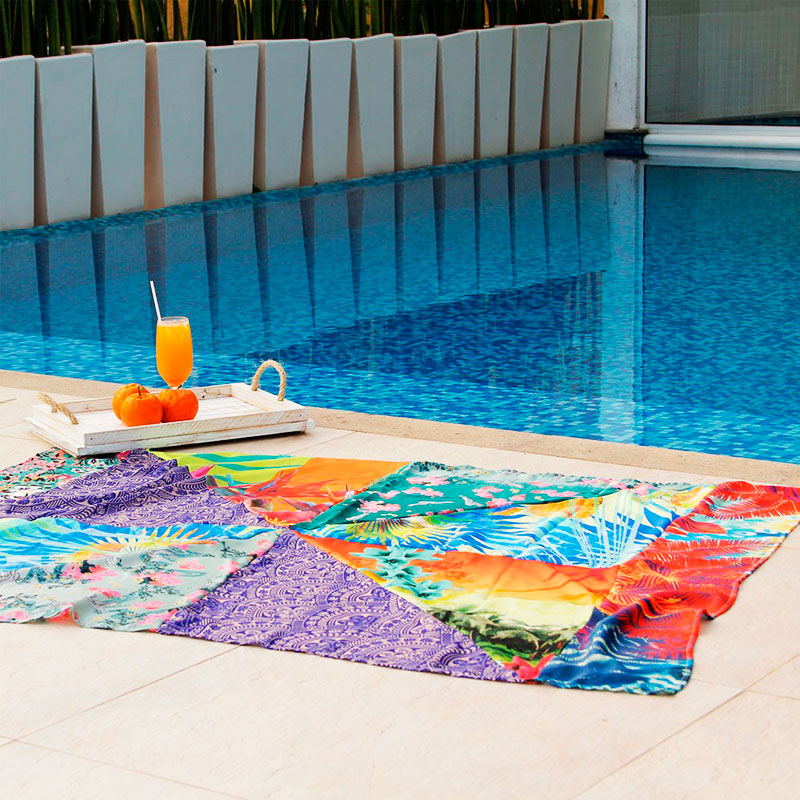 ボンフィン柄ブラジル国旗デザイン【ブラジルカンガ】大判クロス