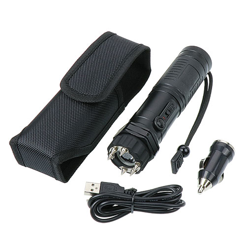 ZAP LE フラッシュライト付スタンガン 100万ボルト ブラック 充電式