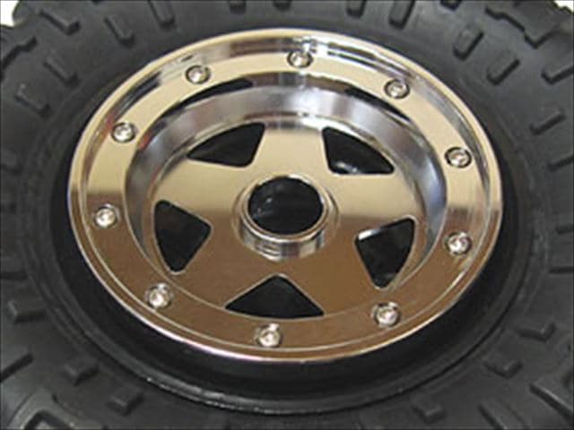 クロームアルミホイールリング タミヤCR-01用 5本スポーク Five chrome