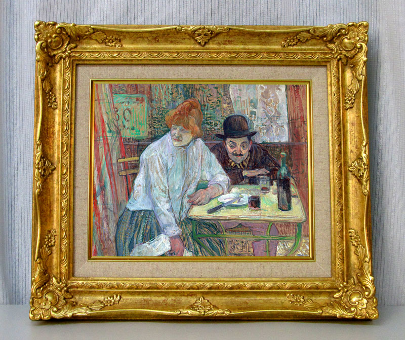 ロートレック カフェにて ジクレーキャンバス複製画額装品