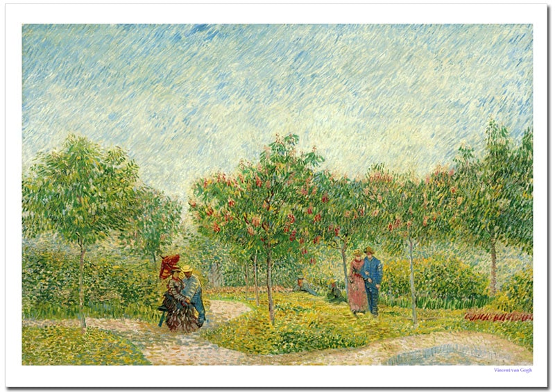 ゴッホサン・ピエール広場を散歩する恋人たち(アニエールのボワイエ