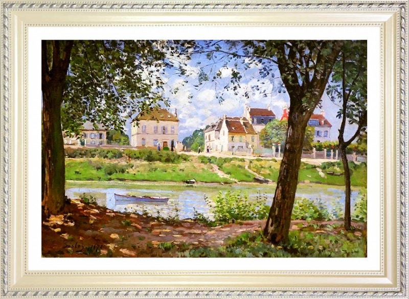 シスレー セーヌ川のほとり ジークレーポスター額装品