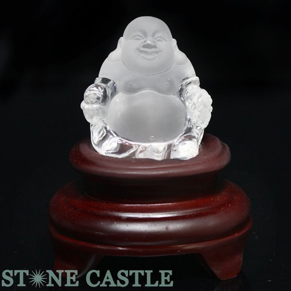 ☆高品質☆【彫刻置物】水晶 七福神 布袋 (台付) | すべての商品