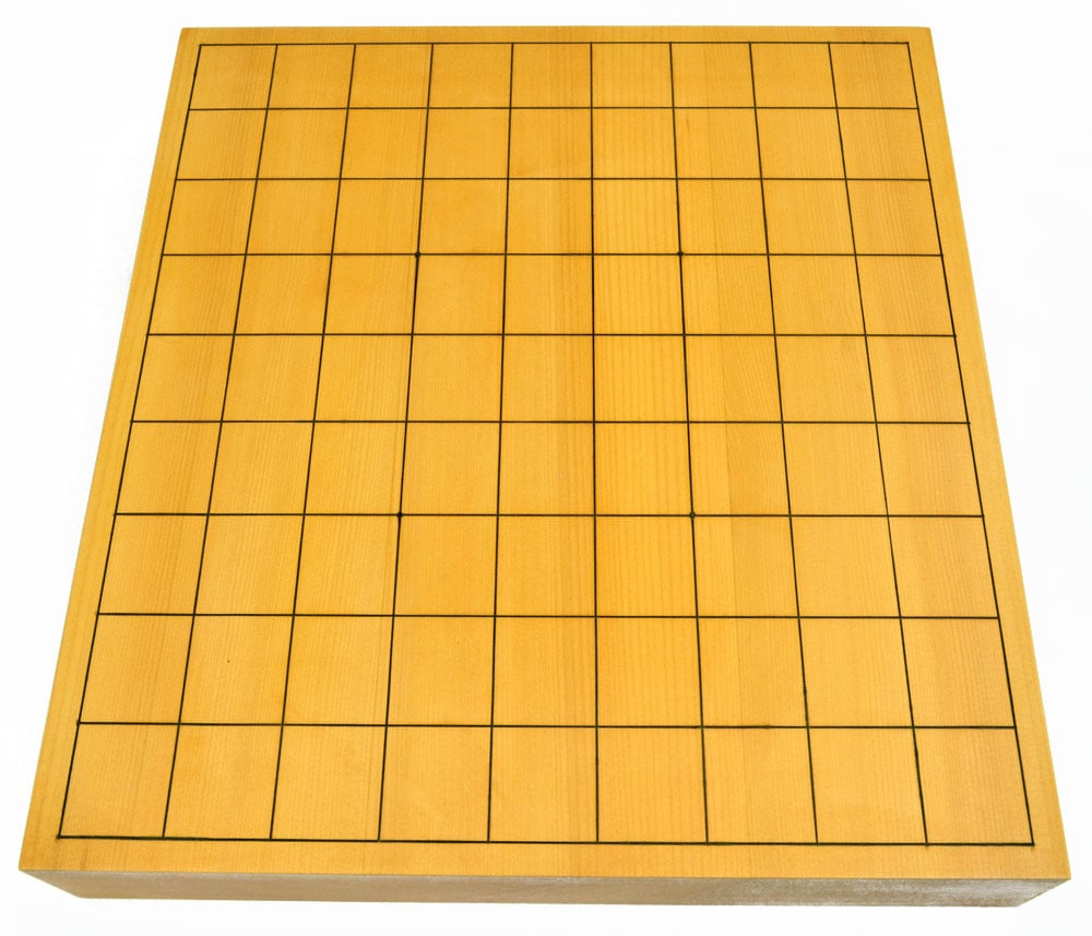 日向産本榧2寸ハギ卓上将棋盤セット 黄楊錦旗彫駒 栓駒台 MS30 ※高級