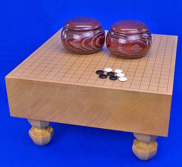 碁石34号蛤碁石，那智黒と碁笥（白 182個、黒 ☆囲碁 碁石