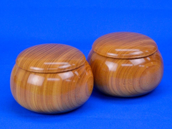 美栄 高級碁笥 囲碁 天然銘木 囲碁セット 黒白石 木製容器付き 7寸 桜