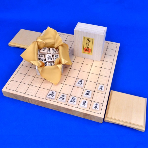 木製将棋 セット 桧1寸卓上将棋盤セット(将棋駒白椿上彫駒) | 卓上将棋