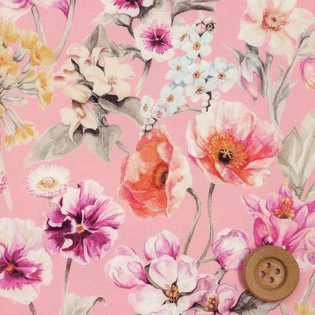 リバティプリント タナローン（Fairytale フェアリーテイル）ピンク地