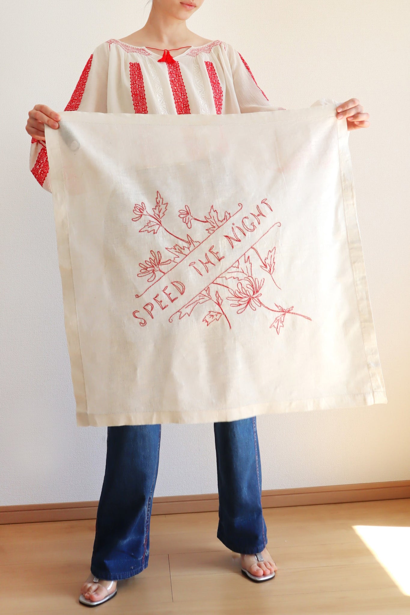 19th Victorian Red Work Layover Sham Speed The Night – makky