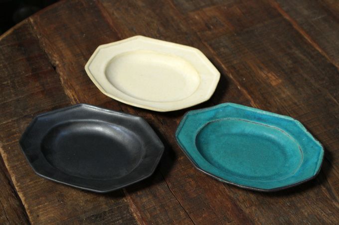 益子焼・やさしいうつわ オクトゴナル/八角形皿 取皿 3色展開 わか