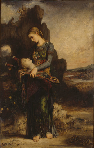 オルフェウス The Thracian Girl, carrying the Head of Orpheus, 1865