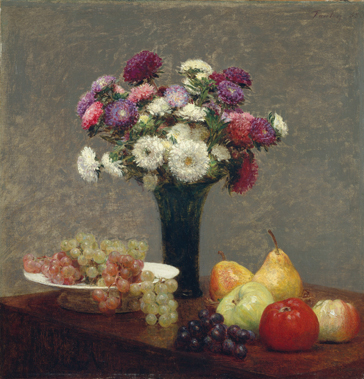 アスターと果物 Asters and Fruit on a Table, Painting, 1868