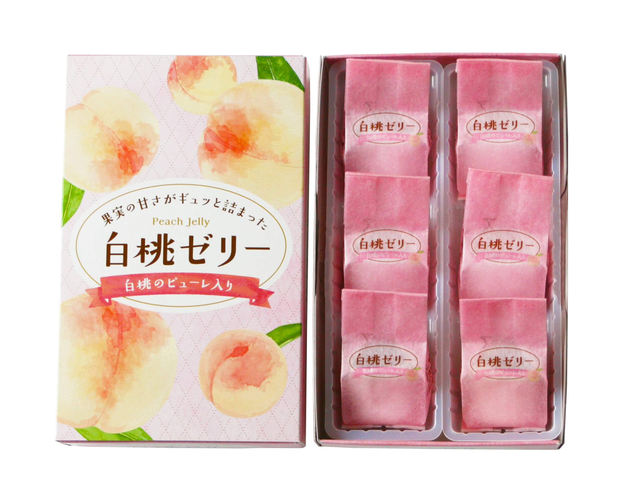 白桃ゼリー 6個入 | 岡山・瀬戸内グルメと特産品通販サイト｜たまルンMALL