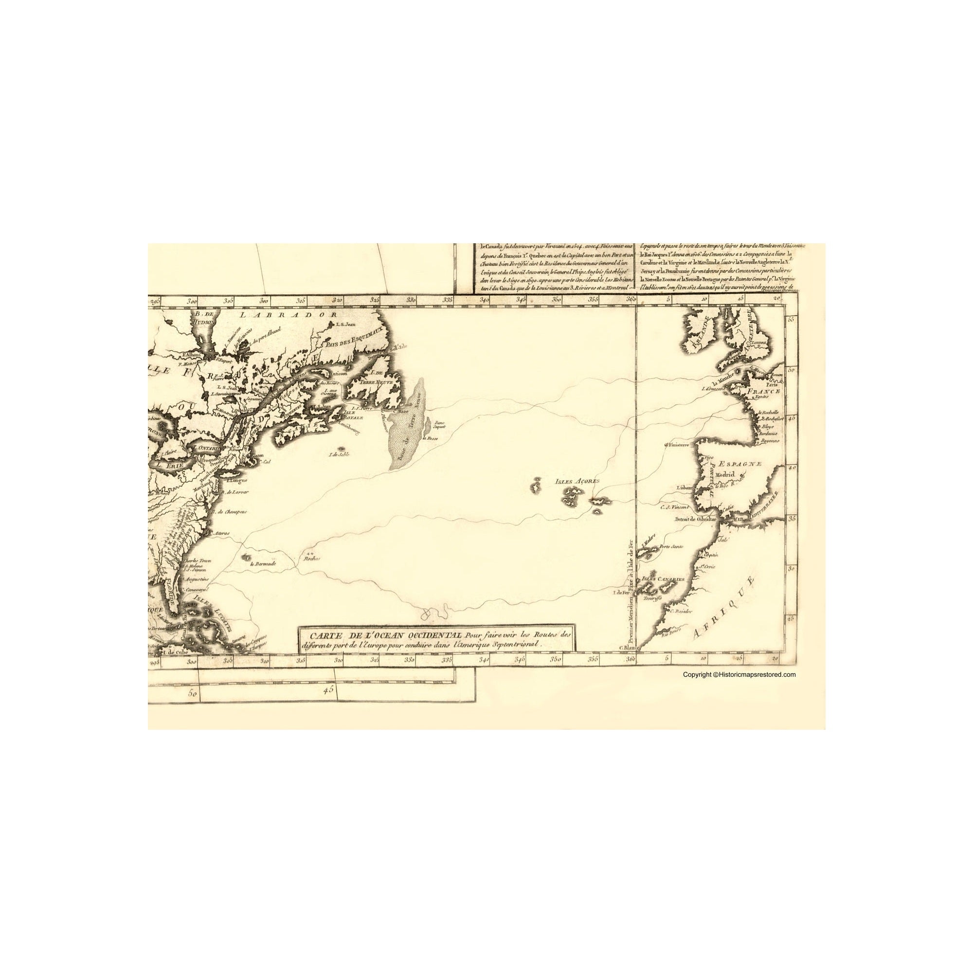 Old War Map Print - North America New Discoveries - Gefferys 1757