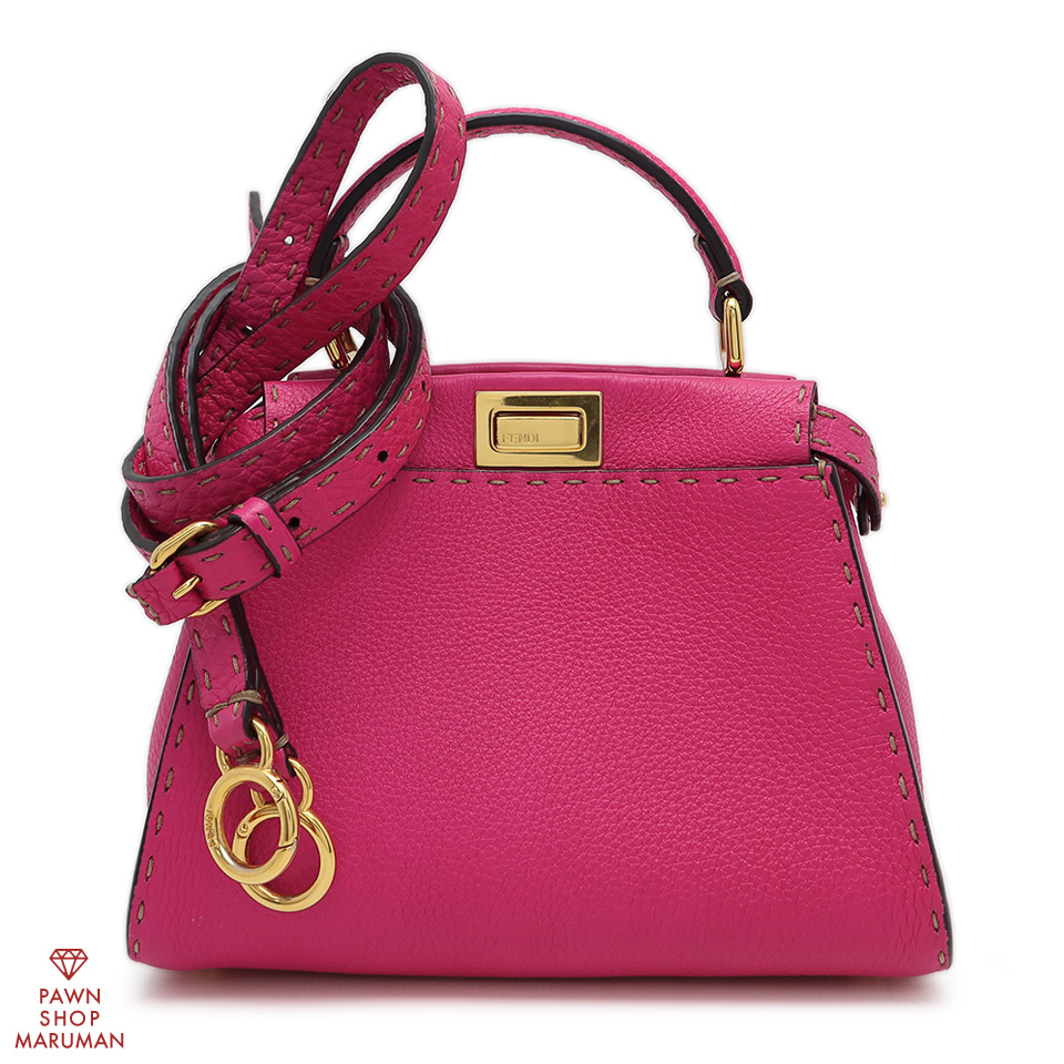 フェンディ ピーカブーミニ 8BN244-SFR-F17U9 ローマンレザー ピンク