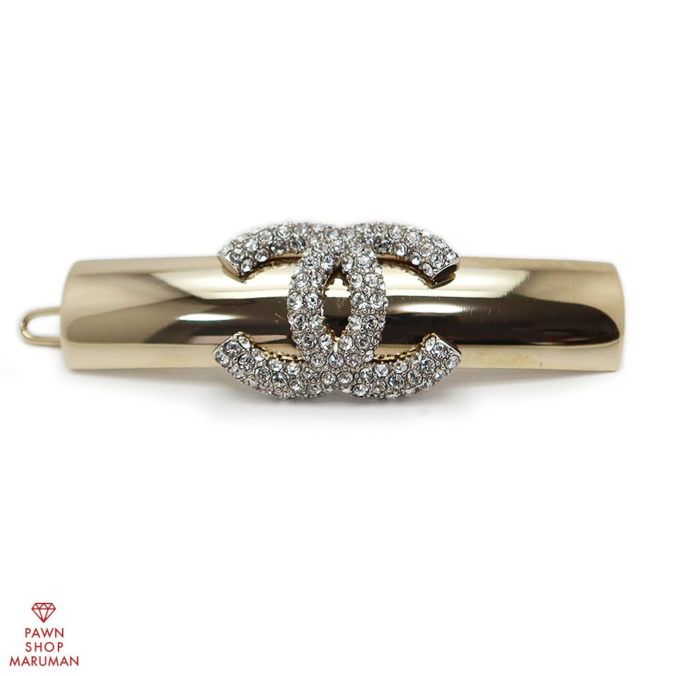 シャネル ココマーク ヘアアクセサリー B21C ラインストーン×メタル