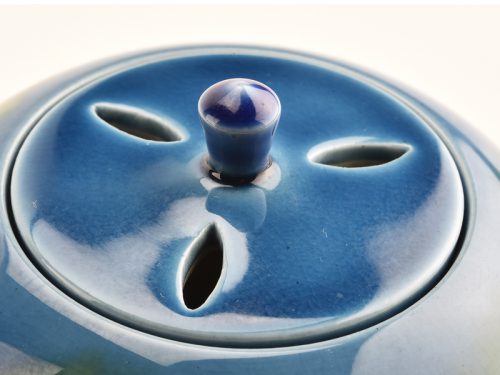 九谷焼 人間国宝 三代徳田八十吉 本人作 金銘 耀彩香炉 - 香川県、四国