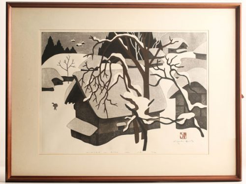 ヤフオク 【流】斎藤清 木版画 「WINTER IN AIZU」 - 香川県、四国