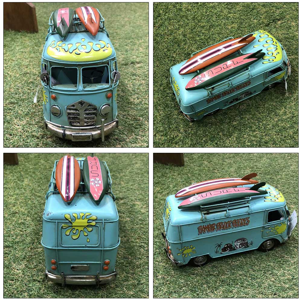 ブリキのおもちゃ ビンテージカー サーフバスブルー 6873/Vintage Car