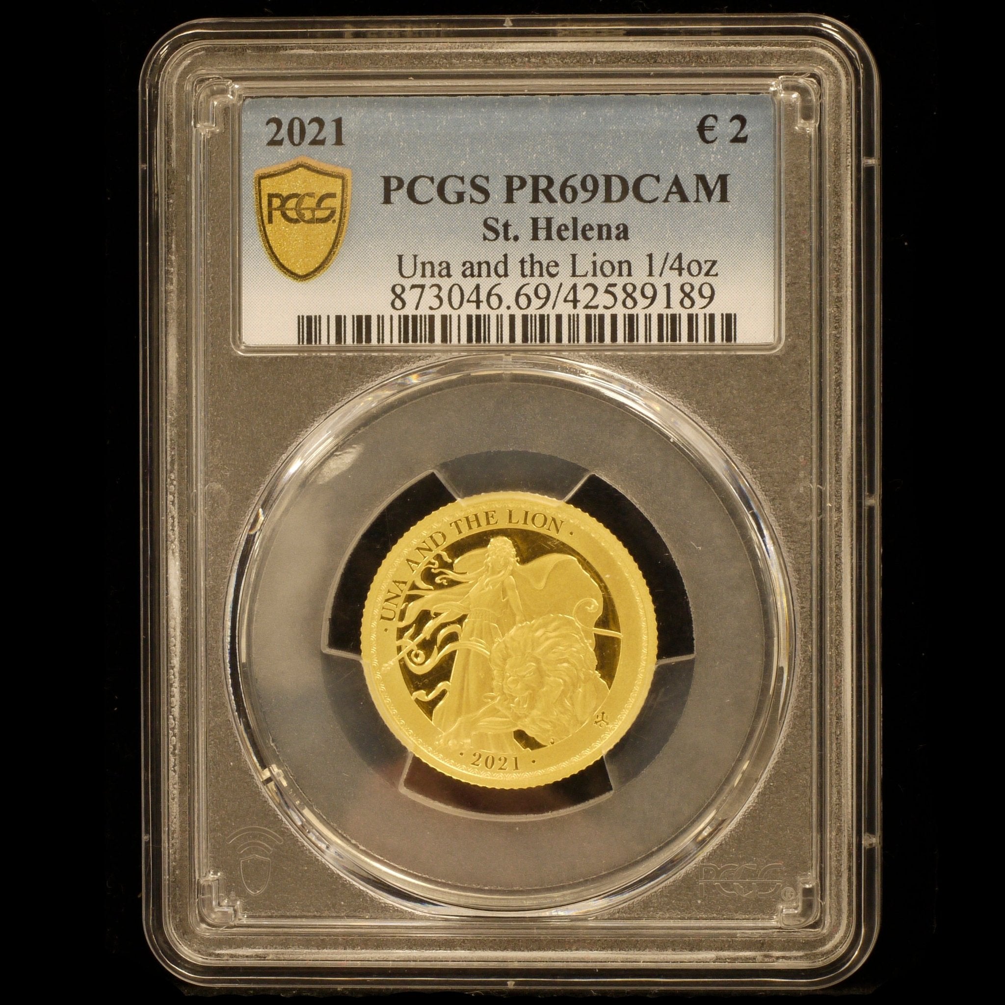 セントヘレナ島 2ポンド金貨 2021年 ウナとライオン PCGS PR69DCAM