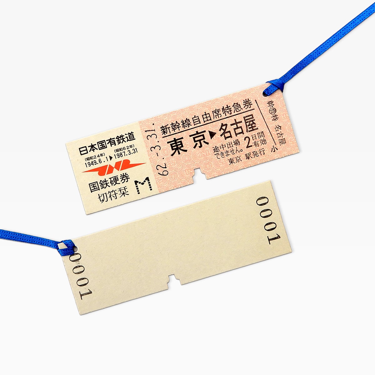 国鉄硬券切符栞 新幹線（特急券）東京→名古屋 [東京駅台紙](東京