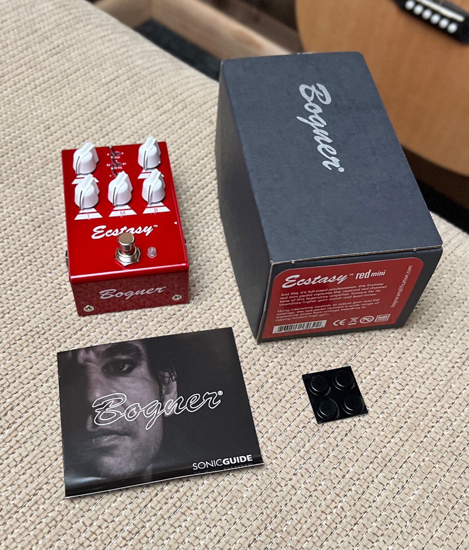 USED Bogner Ecstasy Red Mini Overdrive Pedal w/ Original Box