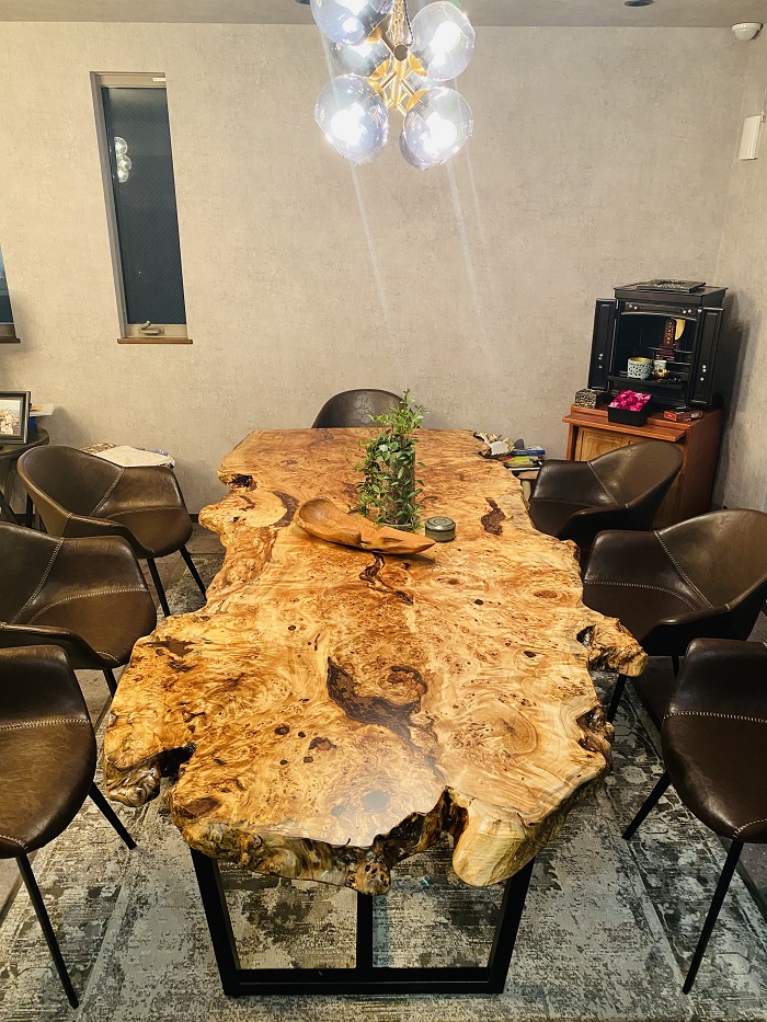 一枚板 ポプラ材 ダイニングテーブル | 口コミ | 一枚板・一枚板