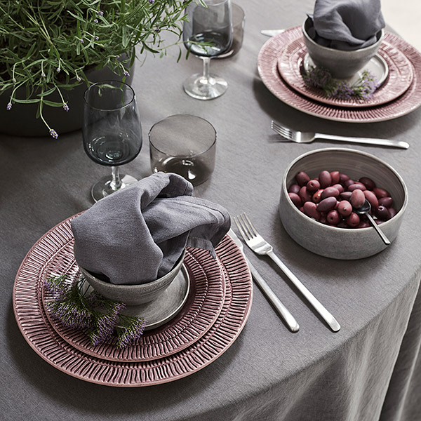 北欧のディナー皿 ストライプス ラウンドプレート 28cm