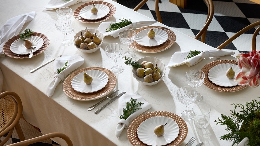 北欧のディナー皿 ストライプス ラウンドプレート 28cm