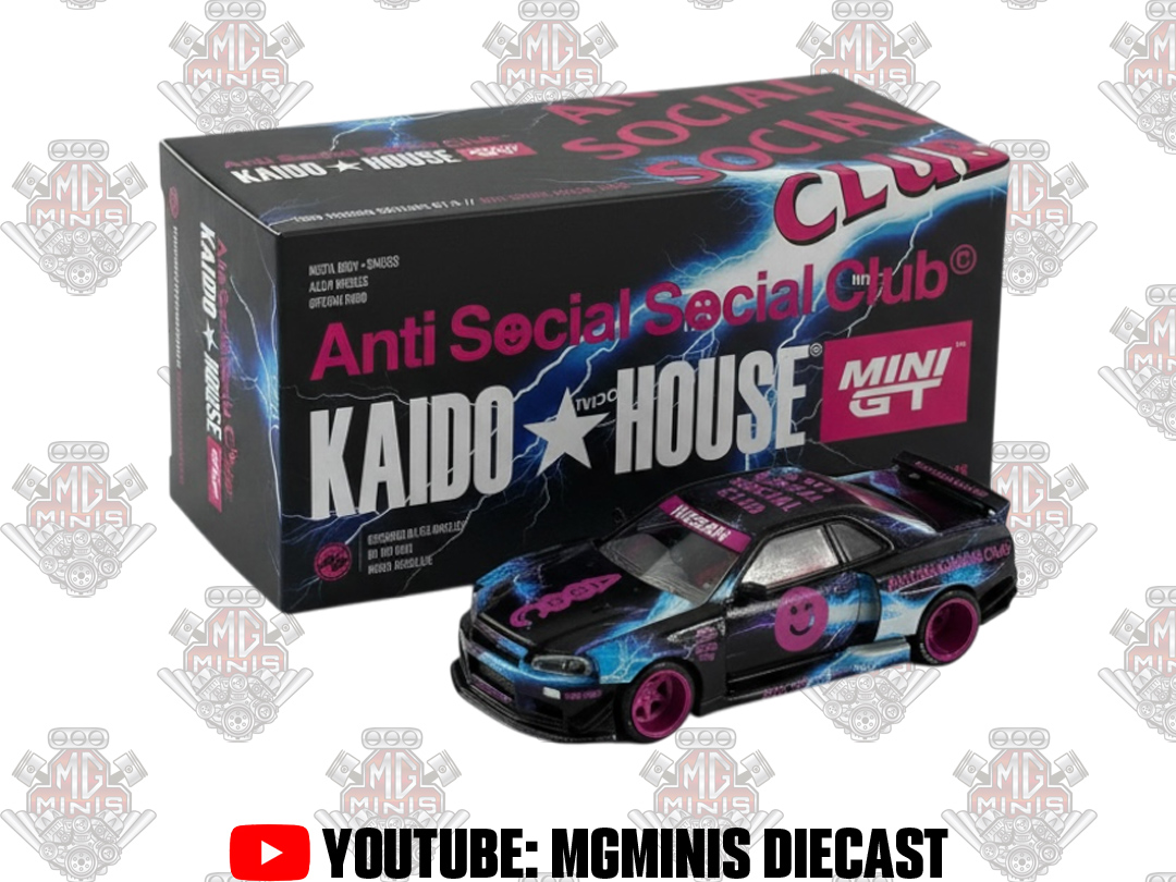 Mini GT Kaido House Anti Social Club Nissan SkyLine R34 – MgMinis