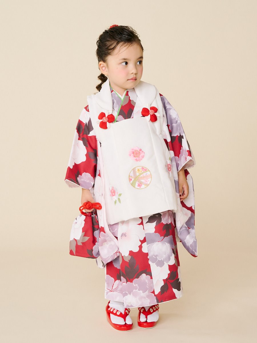 七五三 3才 被布セット 】 牡丹(FREE レッド): ふりふ ｜ミマツ