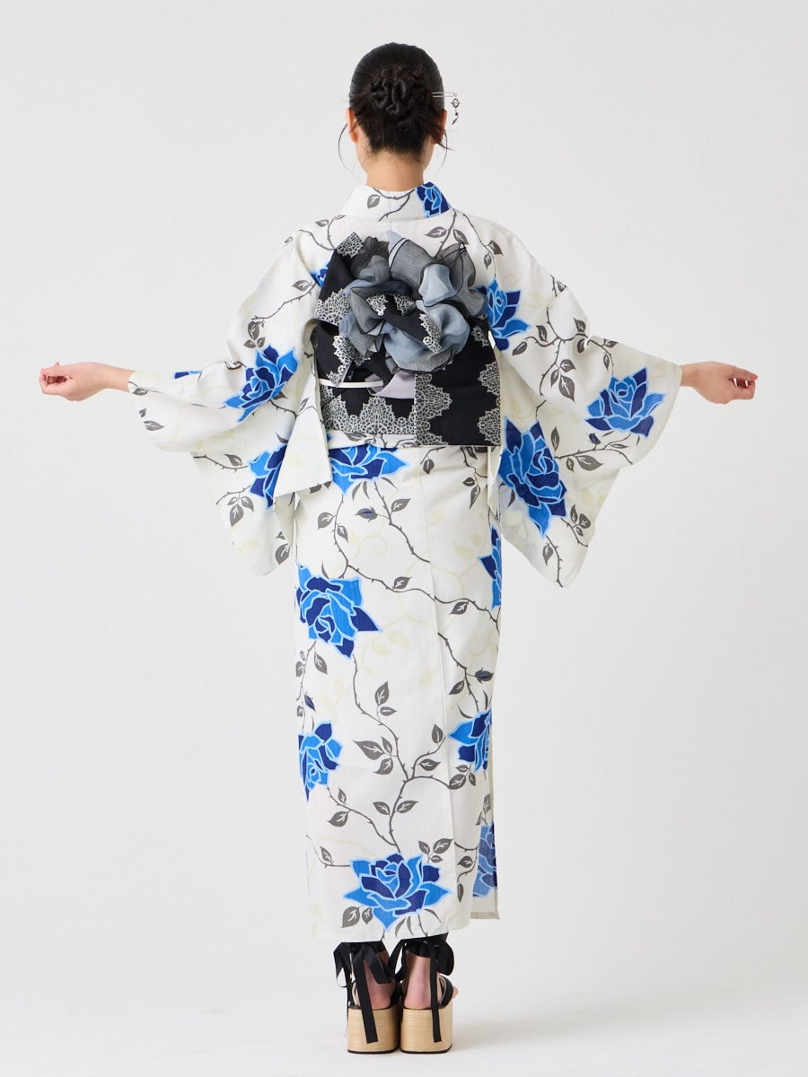 浴衣単品「 NaturalFurifu 青薔薇 」(FREE ブルー): ふりふ ｜ミマツ