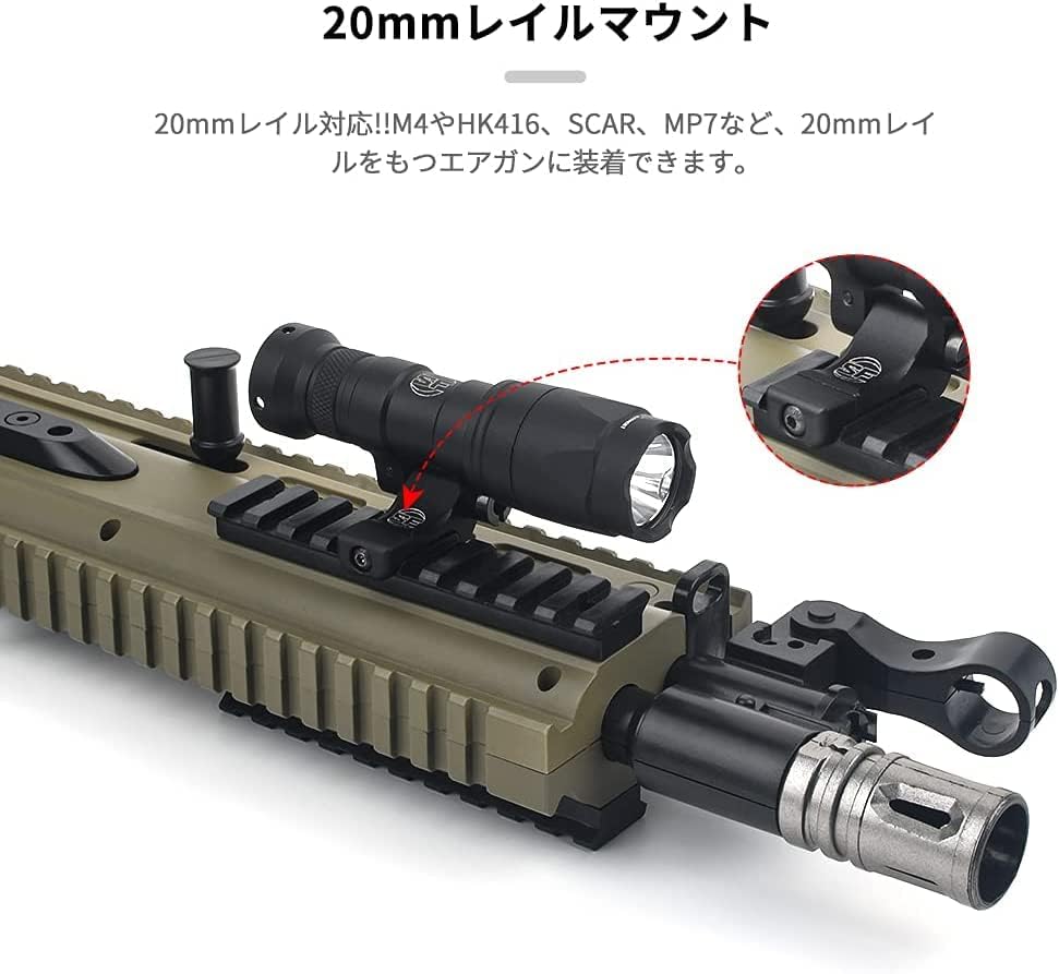WADSN シュアファイア M340C タイプ スカウトライト 20mm レイル/M-Lok