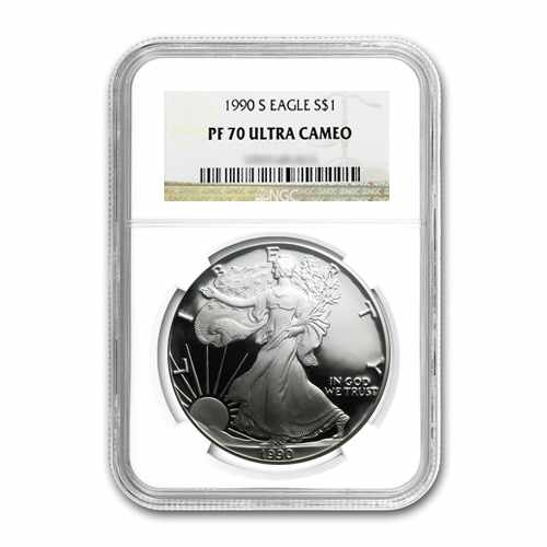 1990 $1 Silver American Eagle PF70 | U.S Gold Bureau