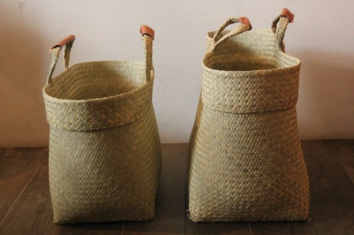 かご・バスケット・雑貨 - menui | フルナカゴ 縁折り返し ハンドル革巻き