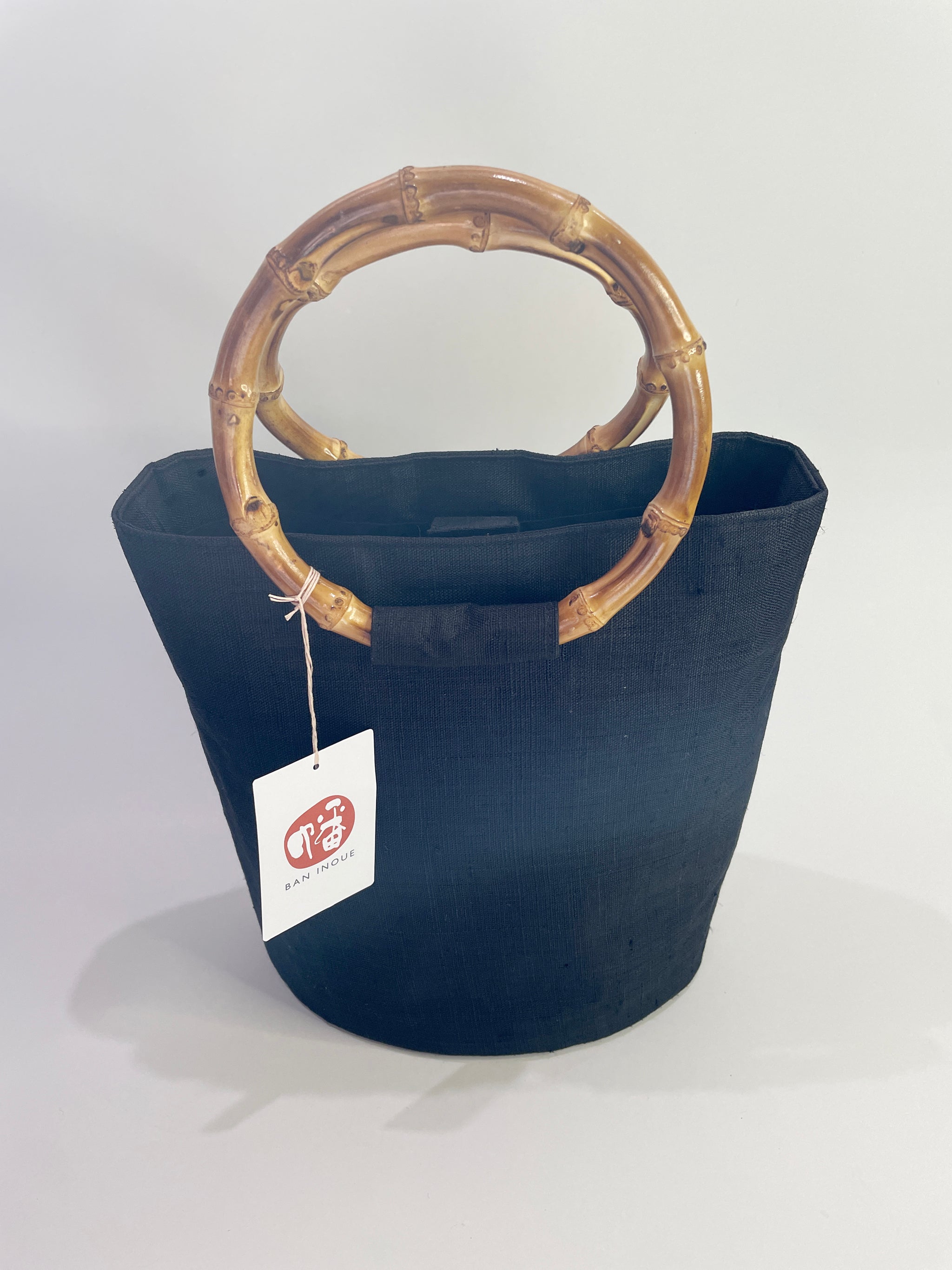 井上企画・幡）手織り麻竹手バック[color/黒] – MENYA FABRIC