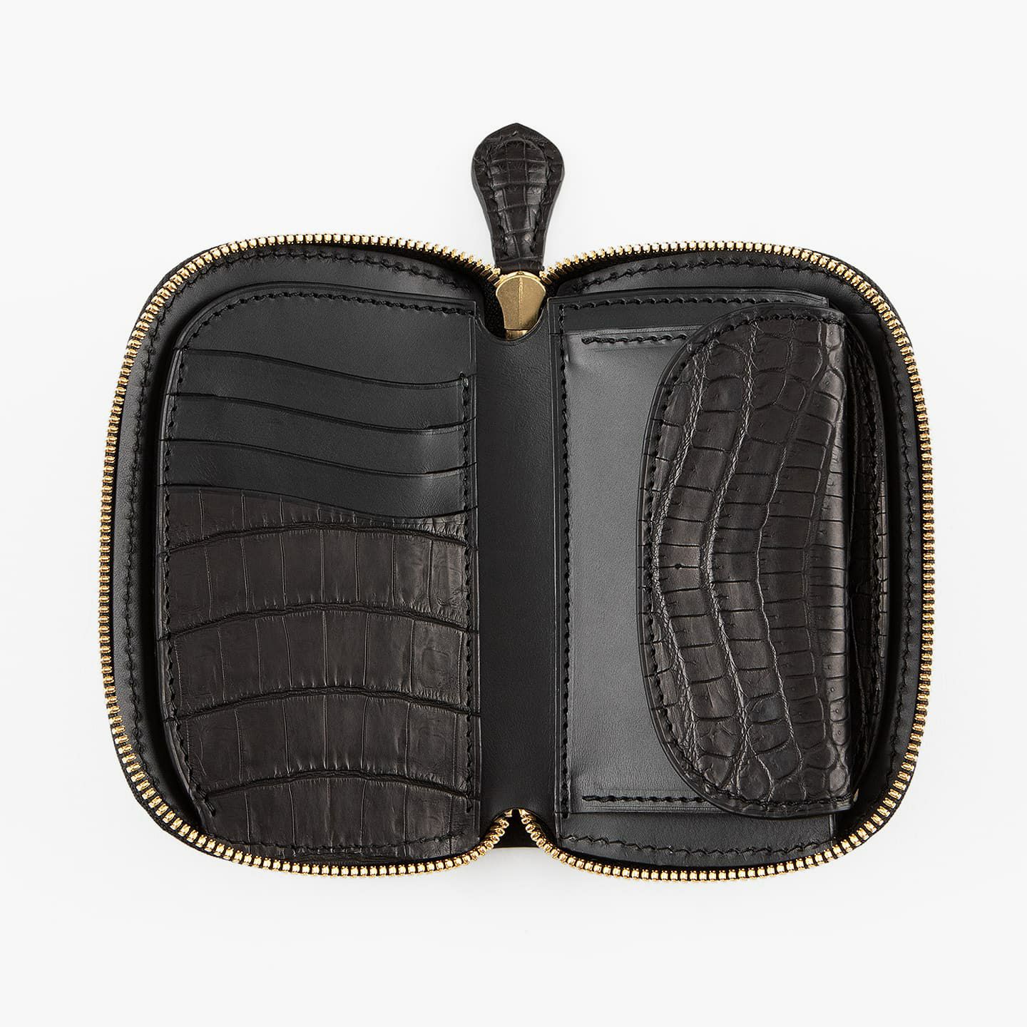 クロコダイル ポロサス & ブッテーロ ミドルラウンドジップ財布 | 大人