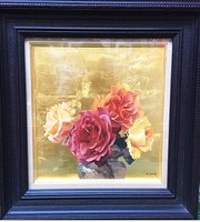 野田弘志油彩8号 五つの薔薇 - いわき市、アートギャラリーKの写真