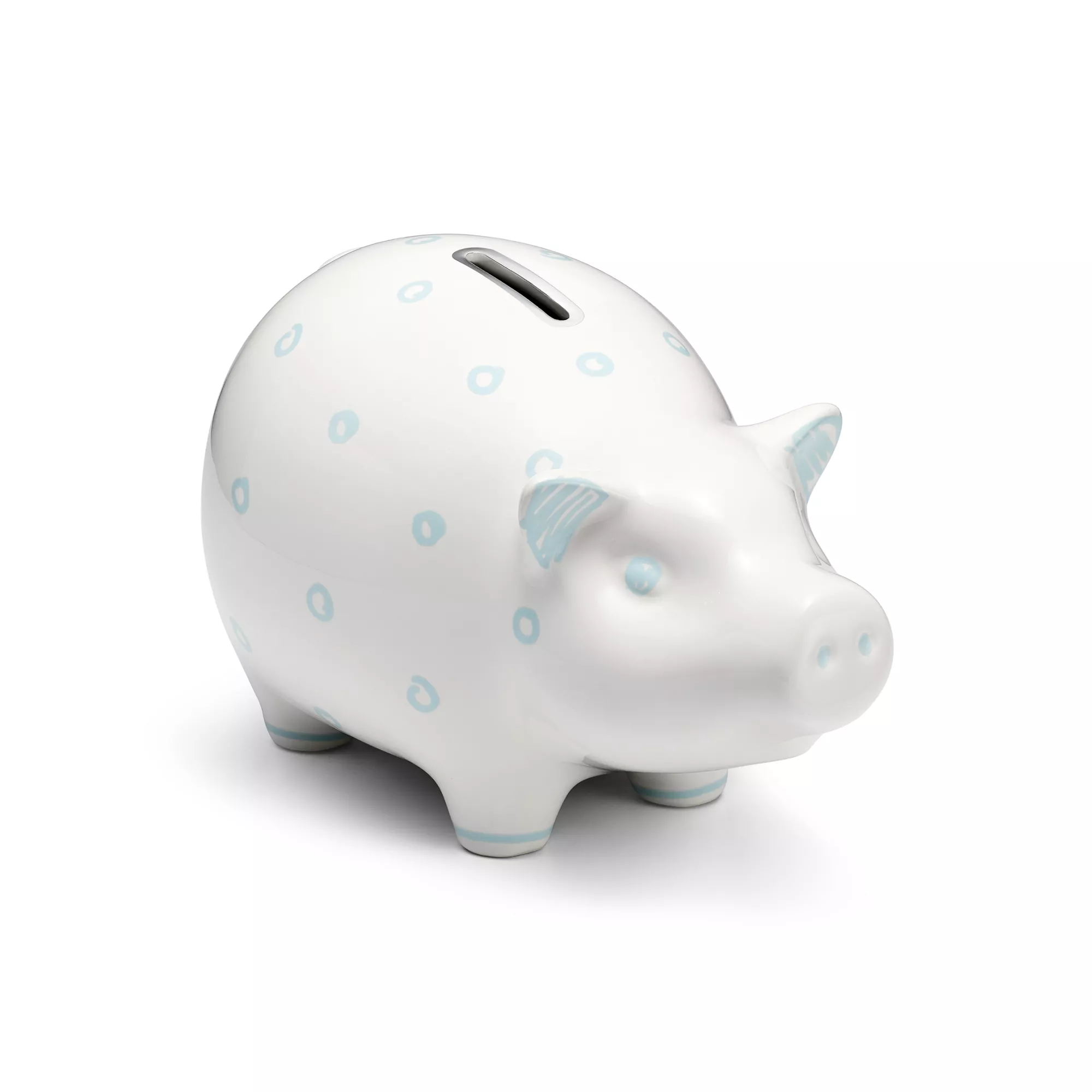 Dot Piggy Bank in Earthenware with Blue Accents | Tiffany & Co. US