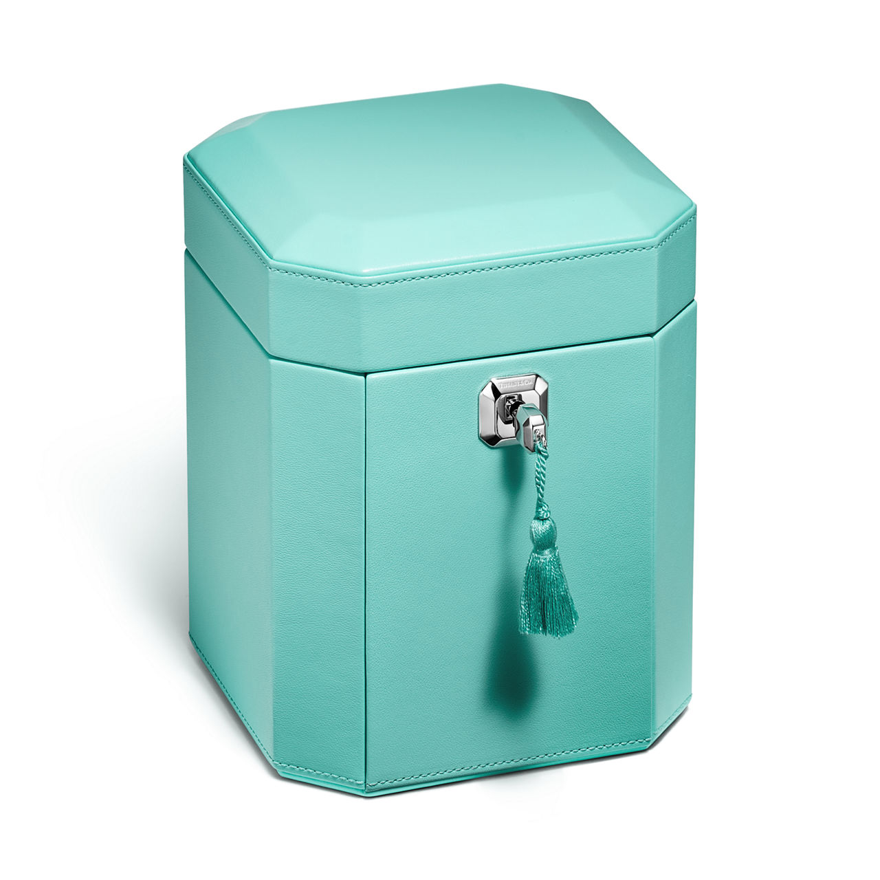 Tiffany Facets:Tall Jewelry Box in Tiffany Blue® Leather | Tiffany