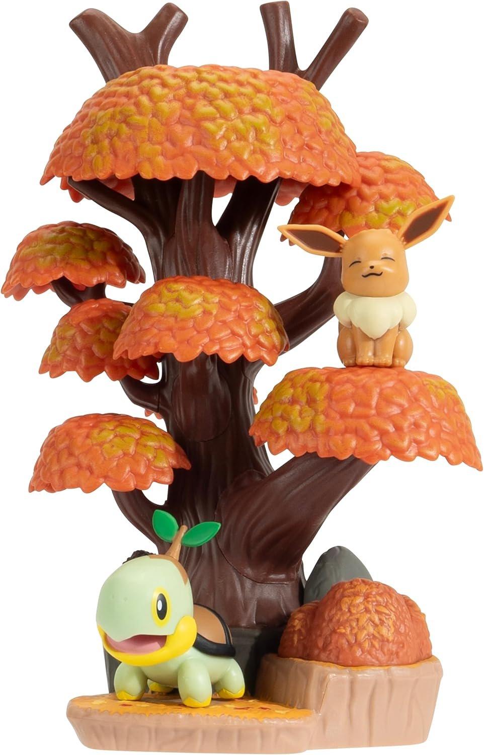 Jazwares Pokemon Environment 6-in Playset with Eevee and Turtwig