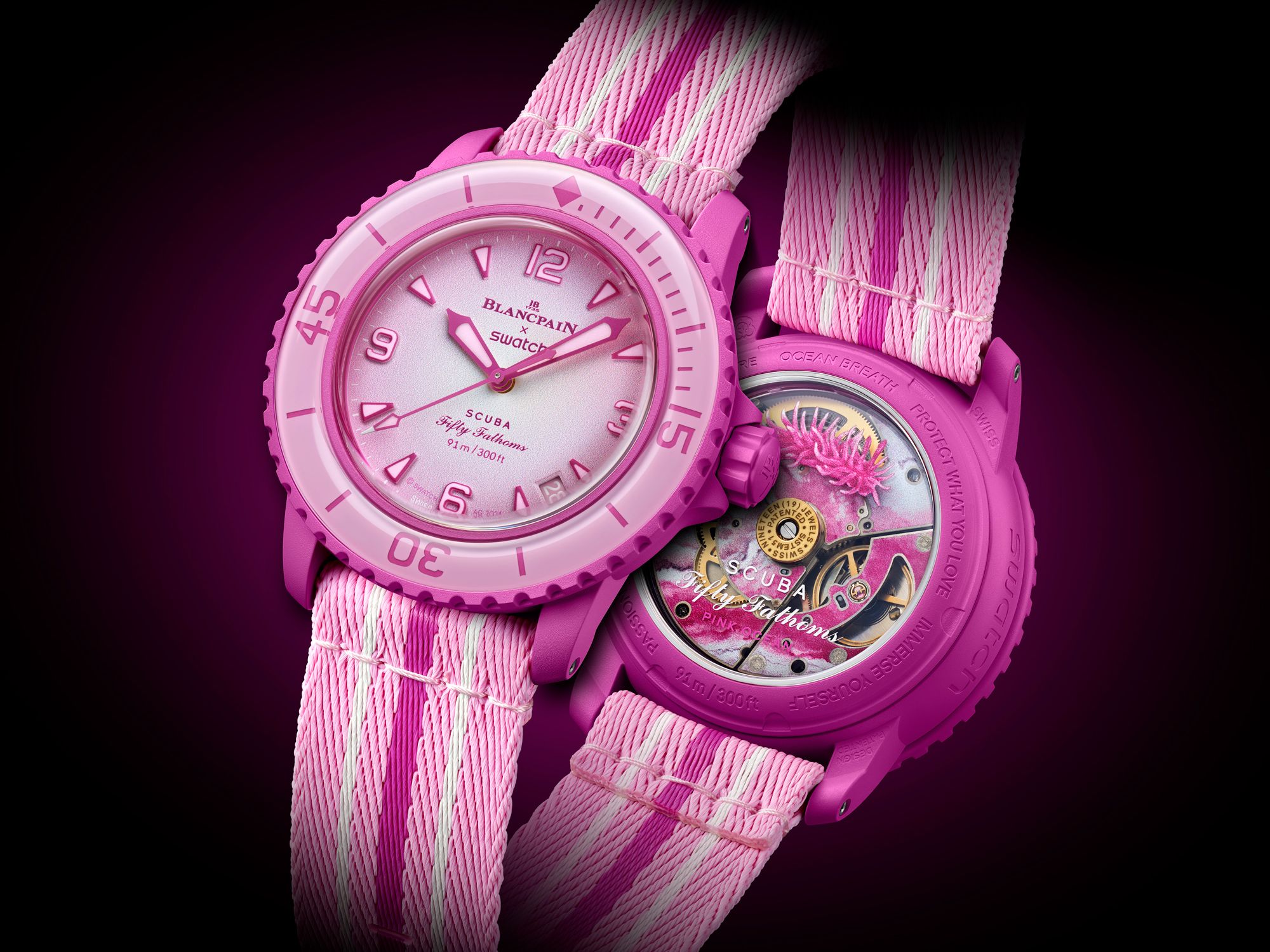 今度はピンク！ ブランパン×スウォッチの「スキューバ フィフティ