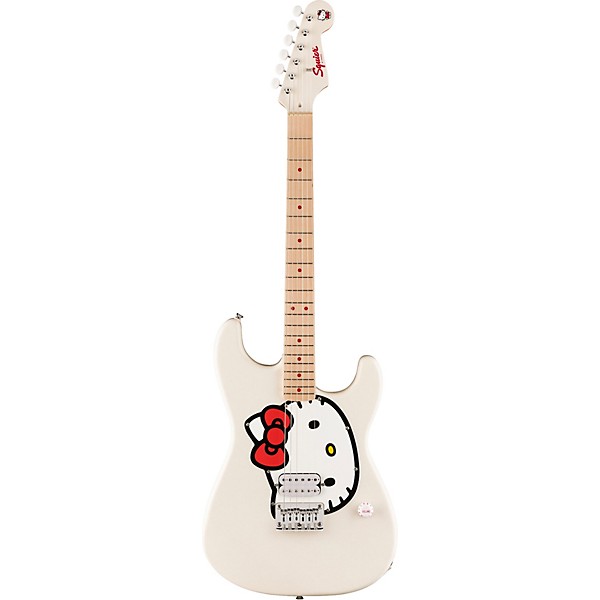 Hello Kitty Squier Stratocaster Electric Guitar - White